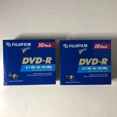 2 X Fujifilm 10 Pack DVD-R 4.7 GB/ Go 120 Min Disc For Data And Video - Image 1 of 4