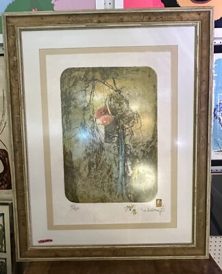 Litografía firmada y numerada Hoi Lebadang 1922 certificado de autenticidad “Au Proposal de Fleures VI” Foto 1 de 4