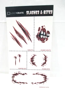 LootCrate Exclusive Temporary Tattoos Slashes & Bites Oct 2014 New - Picture 1 of 7
