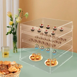 3 Tray Countertop Bakery Display Case Cookie Pastry /Donut Hotel Store Showcase - Picture 1 of 16