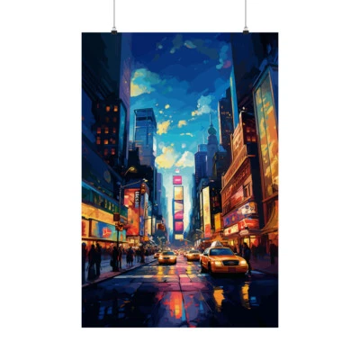 Broadway Times Square New York Pop Art Painting Poster Art Print Funny Gift - Image 1 of 4