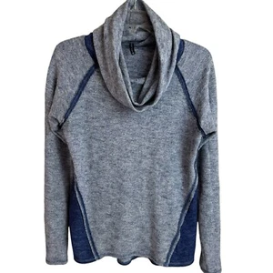 Kuhl Sweater Womens Medium Gray Blue Cowl Neck Wool Blend Pullover Nova Ski Cozy - Picture 1 of 9