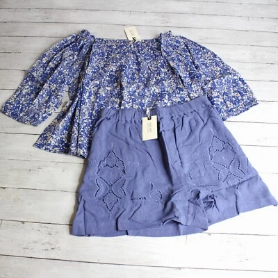 Lote de Pantalones Cortos Good Hart Matilda Jane Para Mujer Talla L Campesino Floral Top Lino Foto 1 de 4