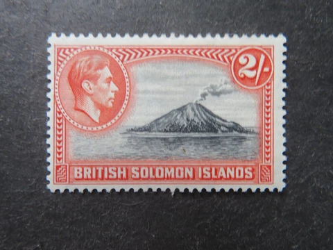 1939-51 British Solomon Islands 2s Black & Orange SG69 Mounted Mint Cover