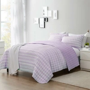Sweet Home Collection Embroidered Checkered Quilt and Pillow Sham Set - Picture 1 of 5