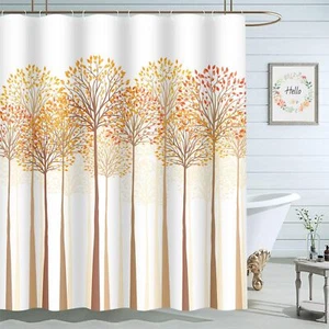 Autumn Fall Trees Shower Curtain Set 72x72 Inch Bathroom Decor Waterproof Fab... - Picture 1 of 7