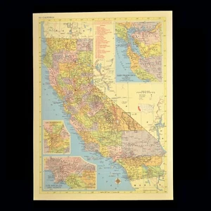 1950s CALIFORNIA Railroad Map Southern Pacific RR Original Topographic - Picture 1 of 7