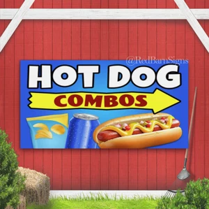 Hot Dog Combos indoor outdoor banner sign - Picture 1 of 1