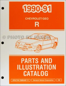 1990-1991 Geo Storm Manuale Parti Illustrazioni E Numeri Di Parte Chevy OEM - Foto 1 di 2