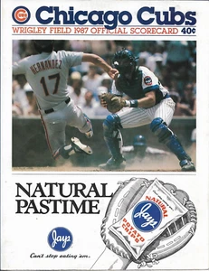 1987 Chicago Cubs vs St. Louis Cardinals Sept.27 Scorecard Harry Cary Bud Man - Picture 1 of 4