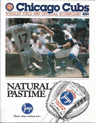 1987 Chicago Cubs vs St. Louis Cardinals Sept.27 Scorecard Harry Cary Bud Man - Image 1 of 4