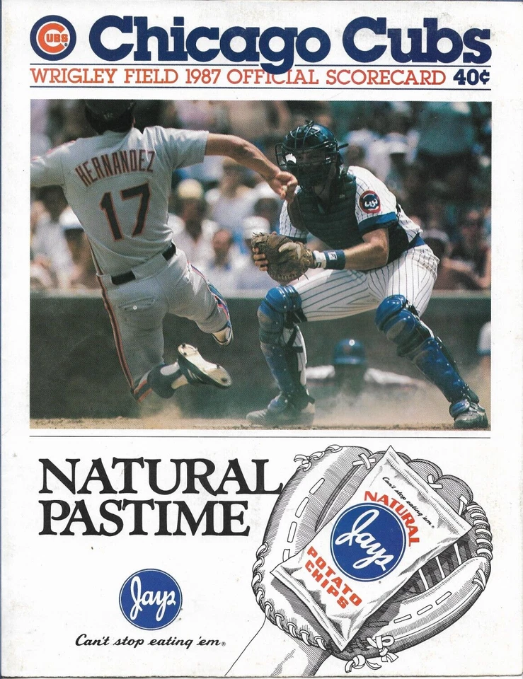 1987 Chicago Cubs vs St. Louis Cardinals Sept.27 Scorecard Harry Cary Bud Man - Image 1 of 4