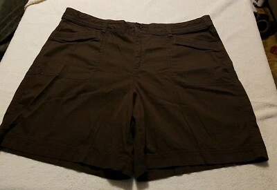 Pantalones Cortos Kim Rogers Mujer Talla 16 Marrón Bolsillos Elastizados Botones Frente Plano  Foto 1 de 4