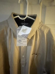 Devon & Jones Advantage Pima Twill size 3XL Khaki button down shirt NEW - Picture 1 of 8