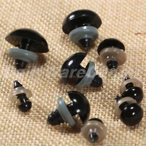 20pcs/60pcs/100pcs Black Plastic Safety Eyes/Washers 6-20mm Toy Teddy Bear Dolls - Picture 1 of 10