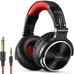 Boytone BT-10RD Wired Over Ear DJ Headphones, Studio Monitor & Stereo headphone