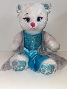 Build A Bear Disney Frozen Elsa 17 Zoll Glitzerbär mit Kleid und Schleifen - Bild 1 von 10