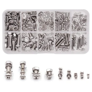 320Pcs Bolts and Nuts Set and Washers Set,M2 M2.5 M3 M4 M5 Cross Pan Head Screws - Picture 1 of 11