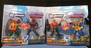 DC Universe Vs. MOTU Classics 2-Pack Hawkman Stratos & Aquaman Mer-Man Toys R Us - Picture 1 of 9