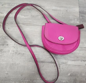 Coach Bright Pink MiniTurnlock Crossbody Bag - Picture 1 of 7