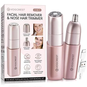 Facial - Nose Hair Remover Women: 2 in 1 Painless Electric Face Shaver and No... - Picture 1 of 12