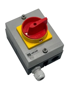 RS PRO 466-249 Rotary Isolator Switch 20A 4Pole DIN Rail Mount Non-Fused IP65 - Picture 1 of 6