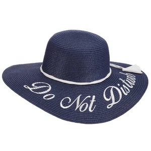 LP279 Cappello donna Dorfman Pacific Navy treccia di carta corona rotonda taglia unica - Foto 1 di 1