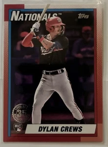 2025 Topps Series 1 1990 Topps Dylan Crews #T90-89 Pink Background SSP - Picture 1 of 3