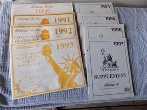 Harris 1990-1997 U.S. Commemorative Plate Blocks Album Supplement NOS - Bild 1 von 7