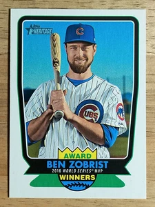 Ganadores del Premio Topps Heritage 2017 #AW8 Ben Zobrist - Imagen 1 de 2