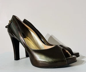 Nina Armando Metallic Bronze Green Women’s Size 10 Patent Leather - Picture 1 of 11