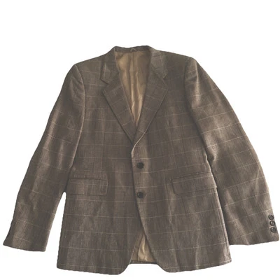 Vintage Givenchy Gentleman Brown  Wool Plaid Blazer Mens Size 42 Made In USA - Image 1 of 4