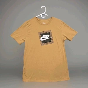 NIKE T-shirt uomo media marrone stampa grafica manica corta girocollo swoosh maglietta sportiva - Foto 1 di 11
