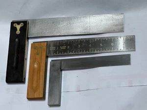 2 Quadrati Stanley Ant/Vin 9", 8" Legno Ottone da Collezione + Acciaio Lega 6" Quadrati - Foto 1 di 13
