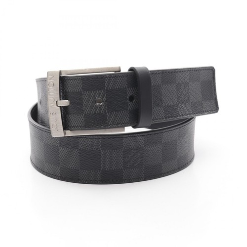 LOUIS VUITTON（LV） Cintura Louis Vuitton Ceinture Downtown M0374 Damier grafite nera usata uomo LV