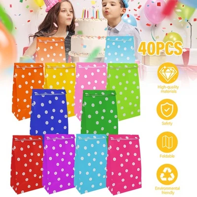Geschenktüten 40 Stück Bunt Papiertüten Kleine Papier Geschenktüten, Kindergebur - Bild 1 von 4