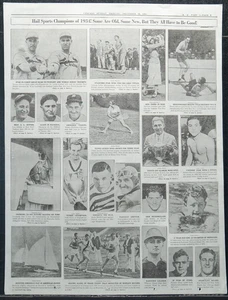 1934 Chicago Zeitungsseite - Sportmeister von 1934, Lou Gehrig, Dizzy Dean - Bild 1 von 3
