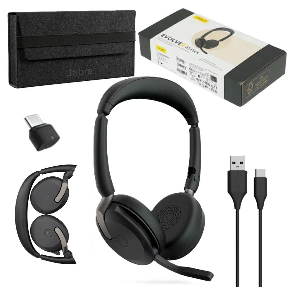 Kabellose On-Ear-Kopfhörer mit Mikrofon Jabra Evolve2 65 Flex - Bild 1 von 4