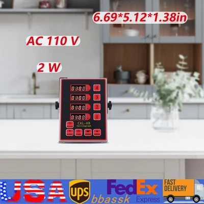4-Channel Digital Kitchen Timer CAL-4B Restaurant Cooking Reminder Commercial - Image 1 of 4
