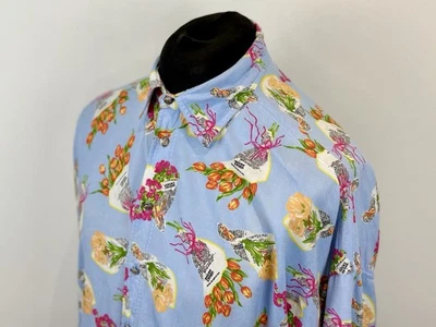 Camisa Manga Larga Estampado PERIÓDICO FLORAL Versace Años 90 De Colección Talla Extra Grande Foto 1 de 4