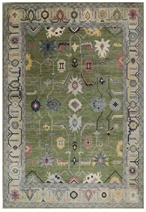 Olivgrün Orientalisch Oushak Teppiche 3x5 4x6 5x7 6x9 8x11 9x12 10x14 12x15 Vorleger - Bild 1 von 9