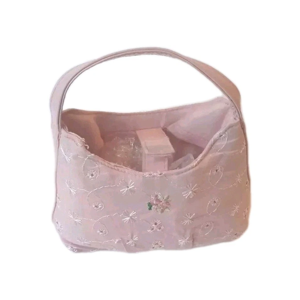 Mini bolso pequeño con ojales de algodón PInk  Foto 1 de 4