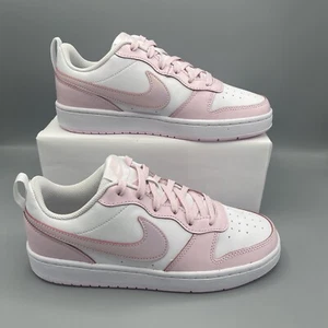 Nike Court Borough Low 2 SE (GS) Big Kids' Shoes 6Y White/Pink Foam/Women’s 7.5 - Picture 1 of 14