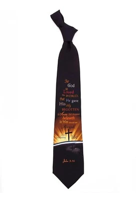 Silk Necktie For God So Loved The World John 3:16 NEWEagles Wings Finely Crafted Foto 1 de 4