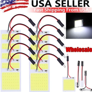 LOT 48SMD Panel LED Festoon T10 BA9S Car Interior Dome Map Light Bulbs White - Picture 1 of 10