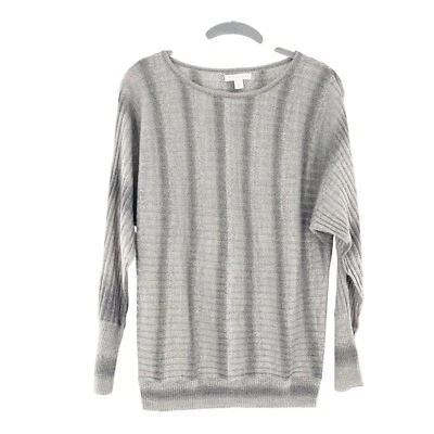 Suéter manga dolman tejido acanalado gris plata pequeño New York & Company para mujer b Foto 1 de 4
