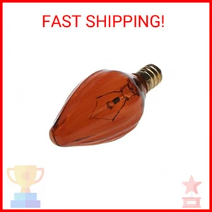 Satco S3374 120V Candelabra Base 25-Watt F10 Light Bulb, Amber - Picture 1 of 2