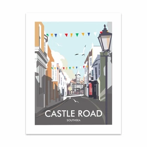 Castle Road, Southsea 28x35cm Kunstdruck von Dave Thompson