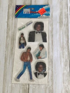 Michael Jackson Vintage 6 Puffy Stickers Thriller Off the Wall Sealed Package - Picture 1 of 1