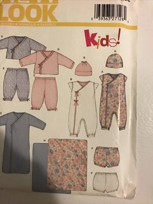 NEW LOOK KIDS! 6310 BABIES' SLEEPWEAR Sewing Pattern NB-L 2003 UNCUT - Image 1 of 4